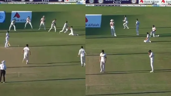 Fielding nightmares return to haunt Pakistan as umpire hides face; Saud Shakeel shocker leaves Shan Masood in disbelief