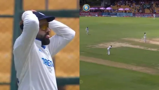 Rohit Sharma's 'Desperate Act' of Biting his Tongue after Fielding Blunder during NZ's Record Lead