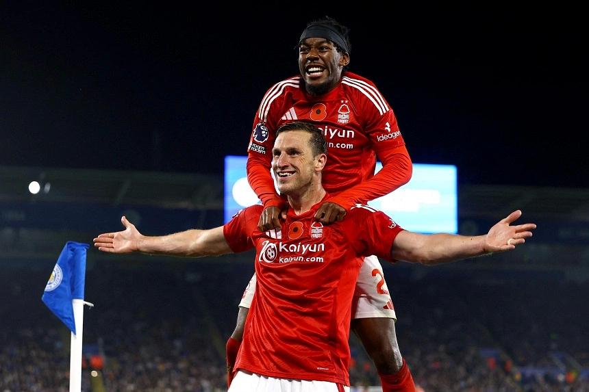 Chris Wood scores twice as Nottingham Forest beats Leicester 3-1