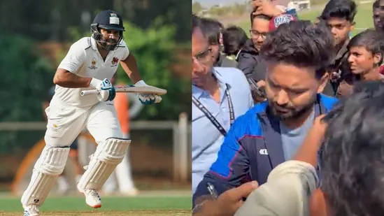 Embarrassed Rishabh Pant as fan touches his feet, but Rohit Sharma brings cheer with his performance despite flop batting